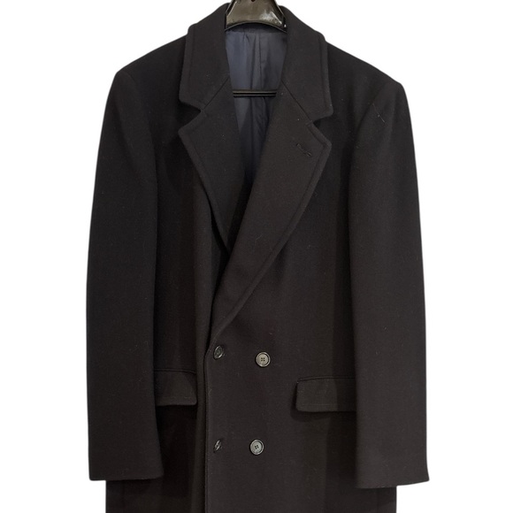 70s STRAOJAC WOOL NAVY LINED CLASSIC ECLECTIC GRANDPA PREPPY TRENCH COAT SZ 42R - Picture 5 of 8